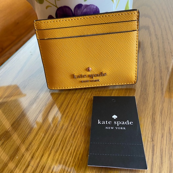 Kate Spade Madison Saffiano Leather Daffodil Card Holder - Picture 6 of 8